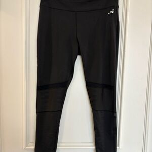 Black Athletic Leggings with Mesh Detail